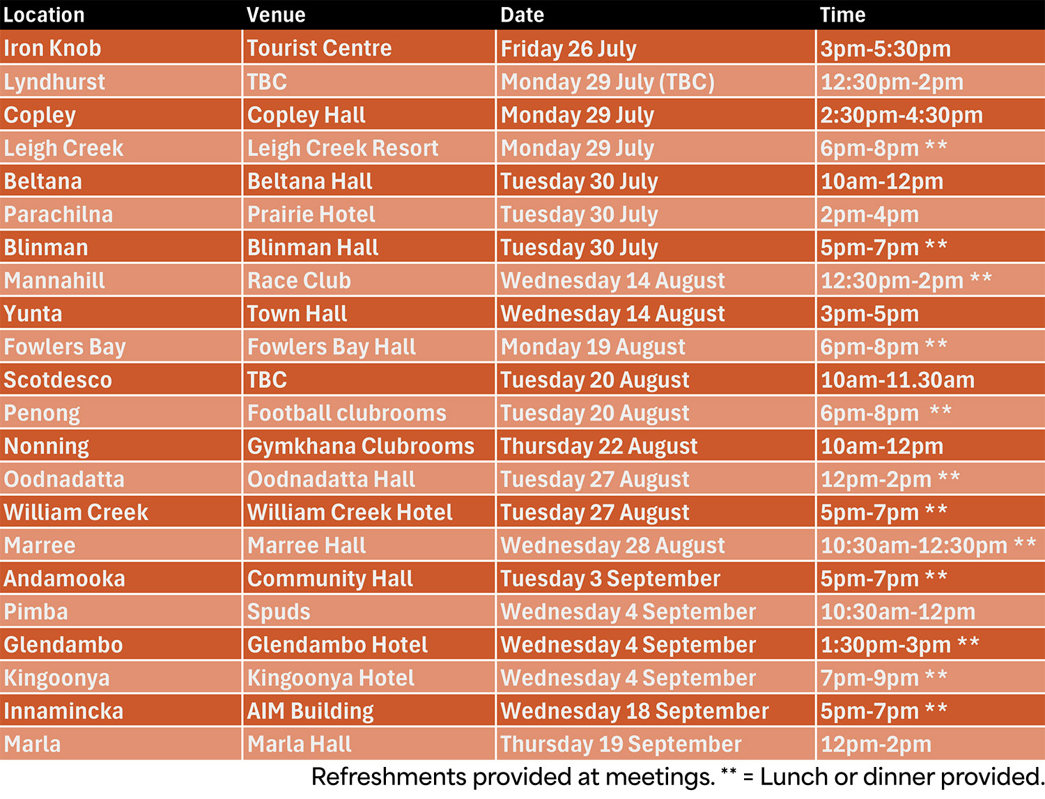 Strategic Blueprint Schedule